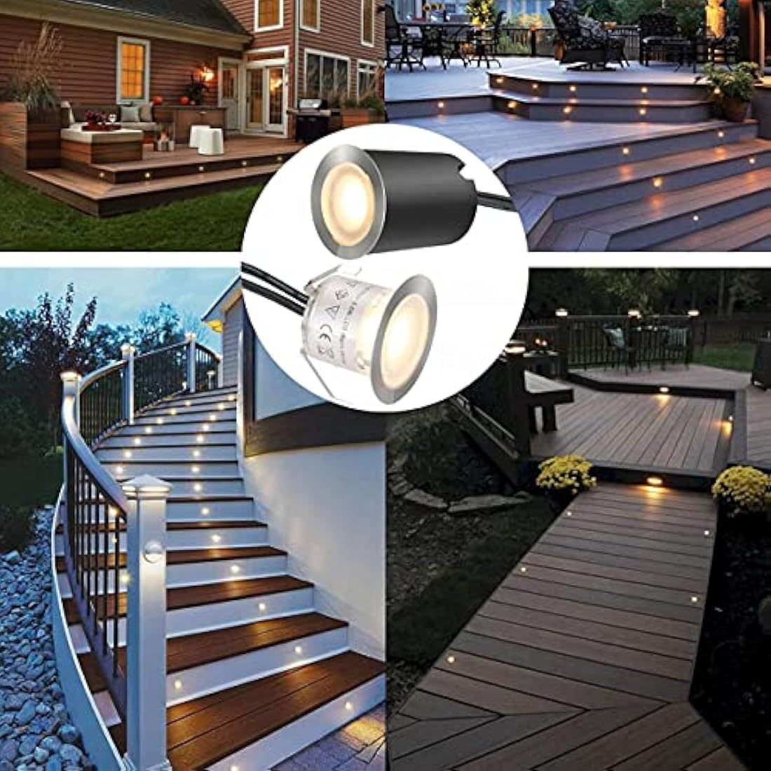 SMY Lighting 10-Pack LED Deck Lights – IP67 Waterproof Warm White 12V