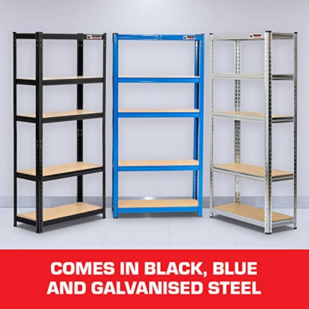 Rhino Racking Heavy-Duty Garage Shelving – 2 Bays, 5 Tier Blue Metal