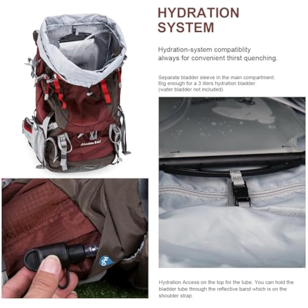 MOUNTAINTOP 80L Hiking Backpack – Waterproof Nylon Trekking Rucksack