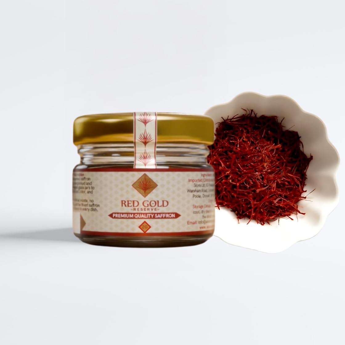 Red Gold Reserve Spanish Saffron Threads - Grade 1 Pure Saffron - 2g