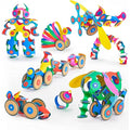 Clixo Wheel Creator Pack – 72 Piece Magnetic Tiles Construction Toy