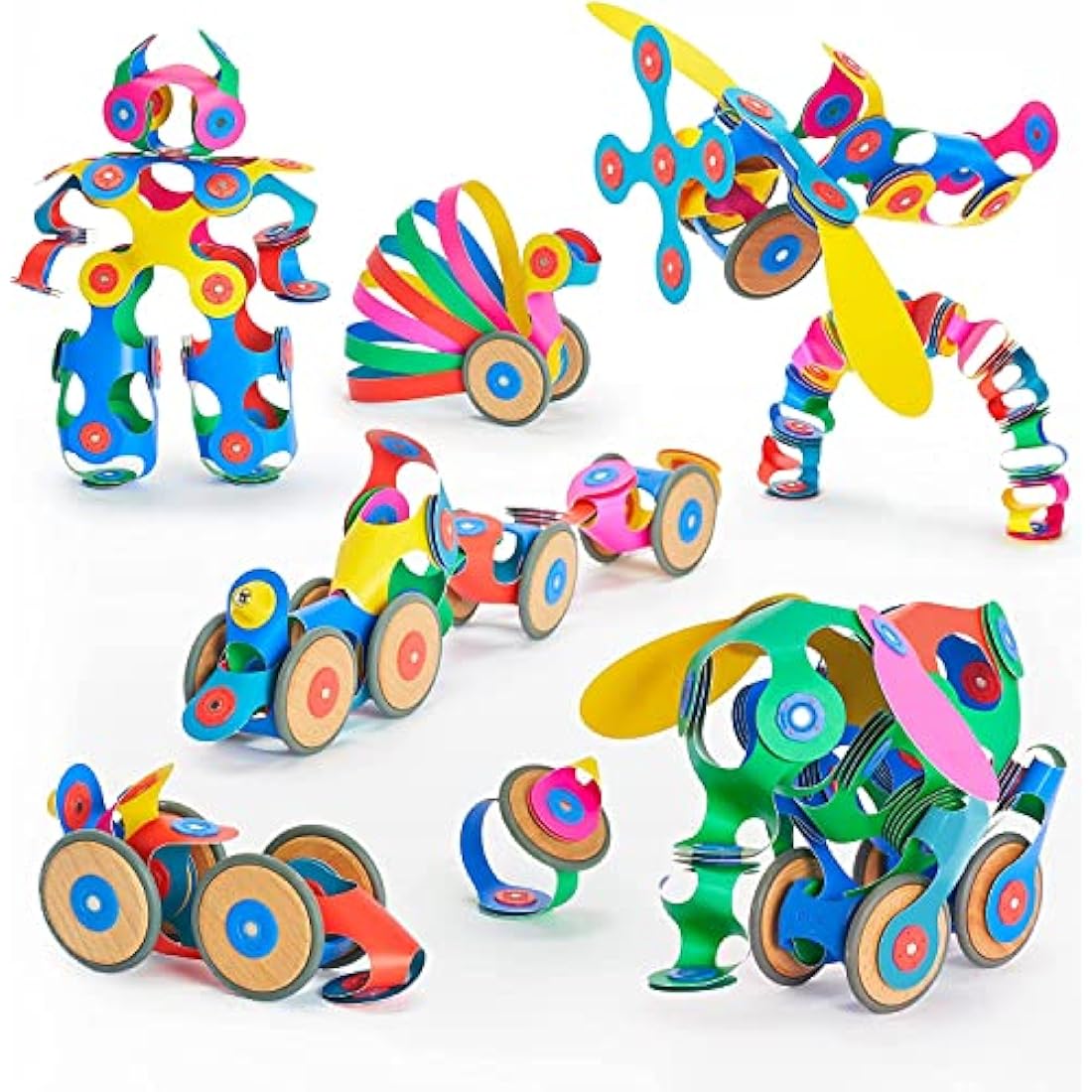 Clixo Wheel Creator Pack – 72 Piece Magnetic Tiles Construction Toy