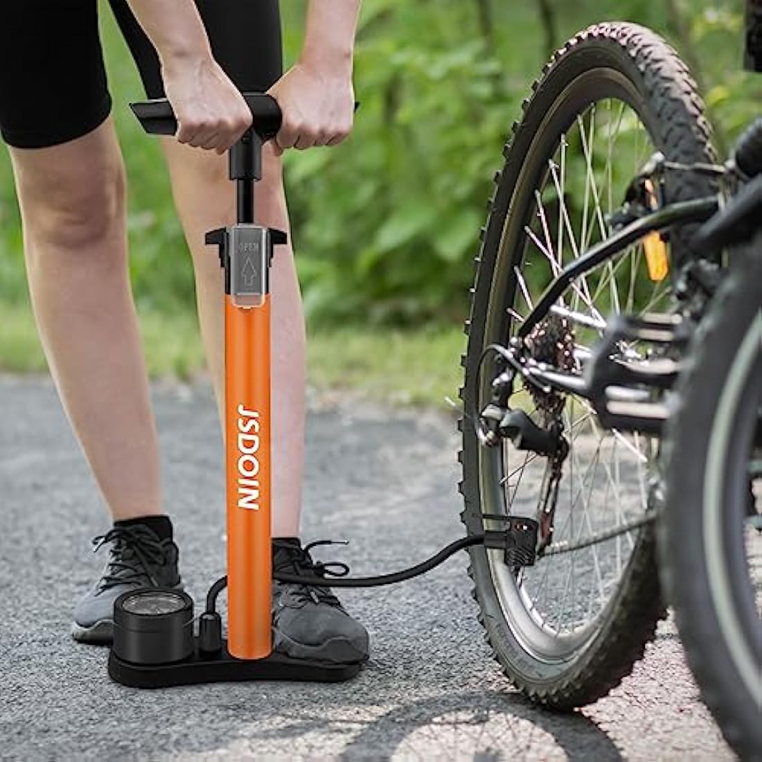 Bike Floor Pump – 160 PSI High Pressure Gauge for MTB