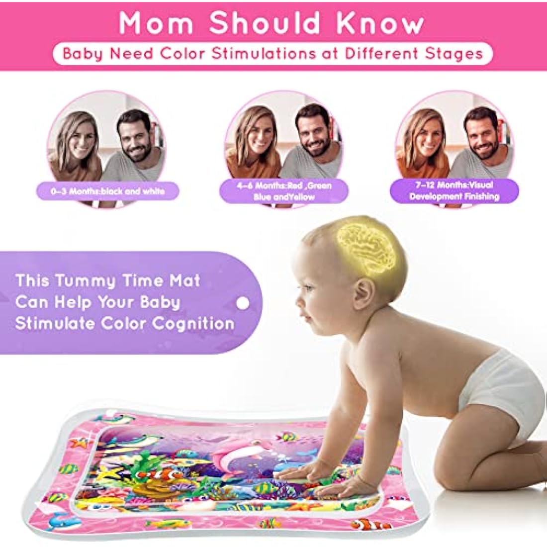 Infinno Tummy Time Baby Water Mat – Multicoloured Sensory Play Mat