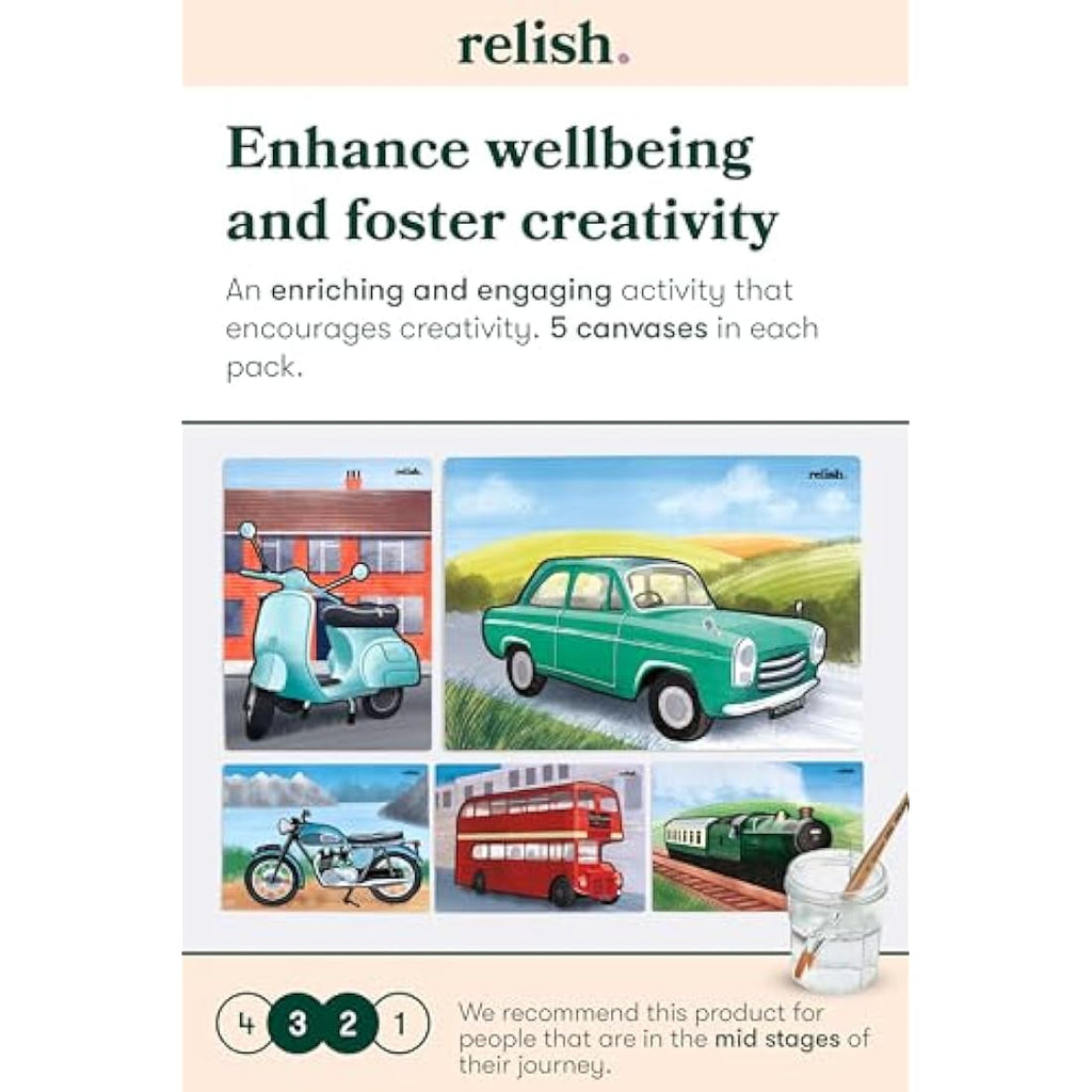 Relish Aquapaints Classic Vehicles - Reusable Dementia Painting Activities