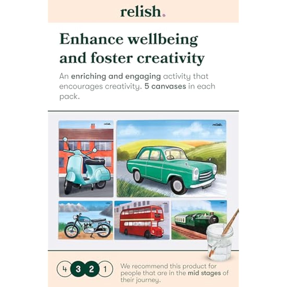 Relish Aquapaints Classic Vehicles - Reusable Dementia Painting Activities