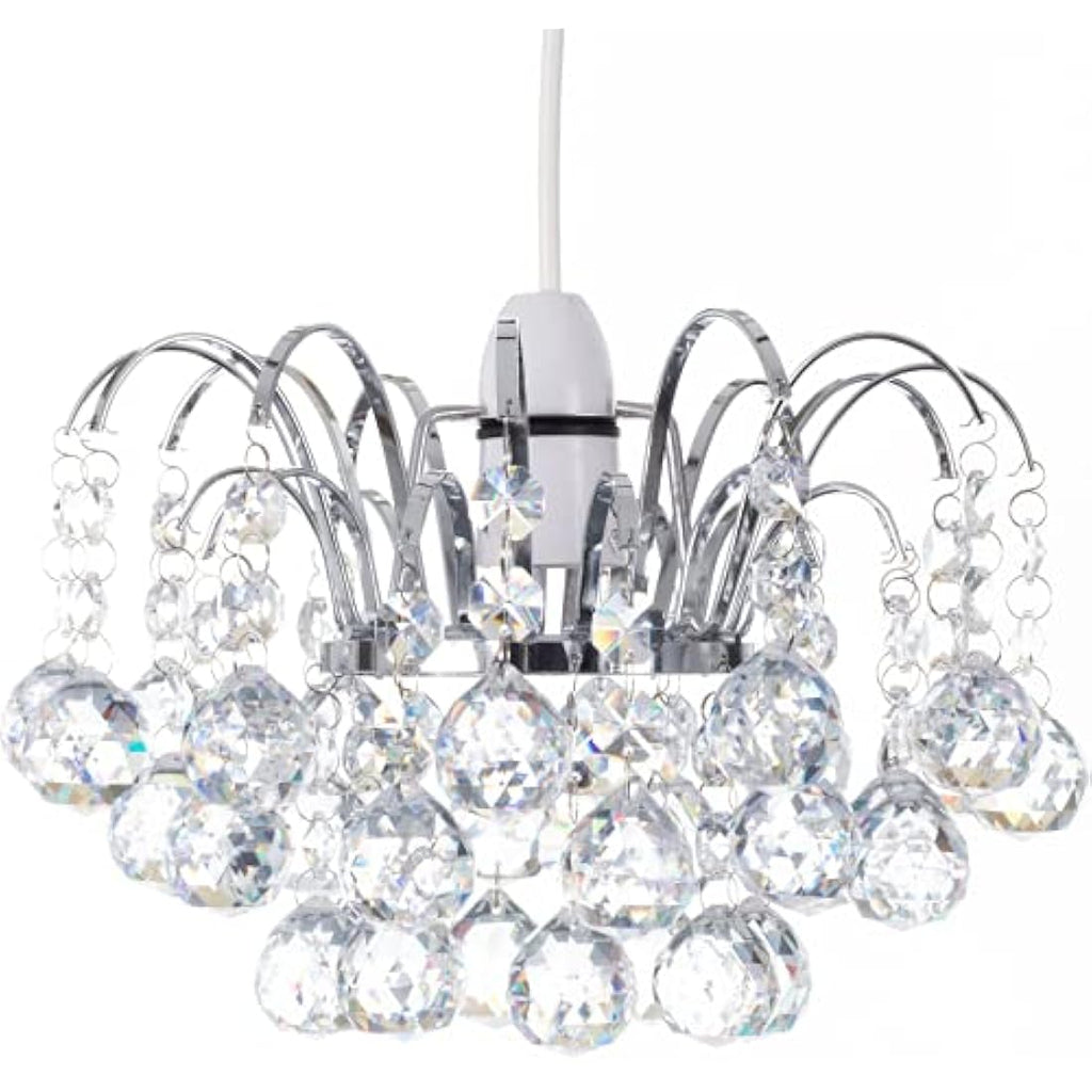 Jolof Store K9 Crystal Oriel Light Shade | Chrome Pendant Chandelier