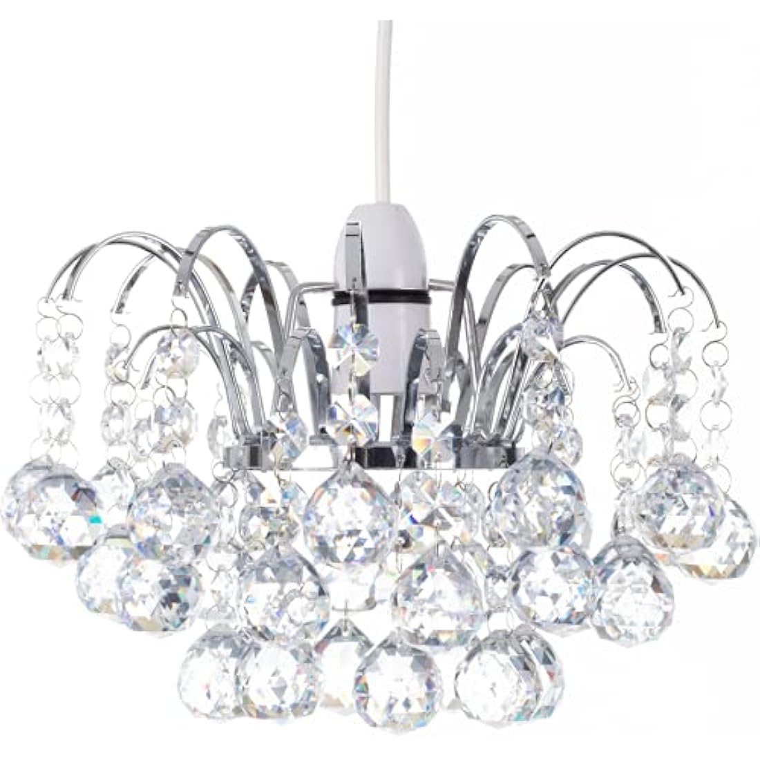 Jolof Store K9 Crystal Oriel Light Shade | Chrome Pendant Chandelier