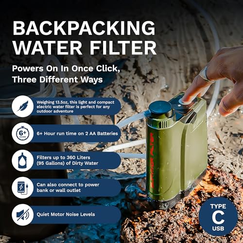 Survivor Filter PRO X Electric Portable Water Filter for Camping