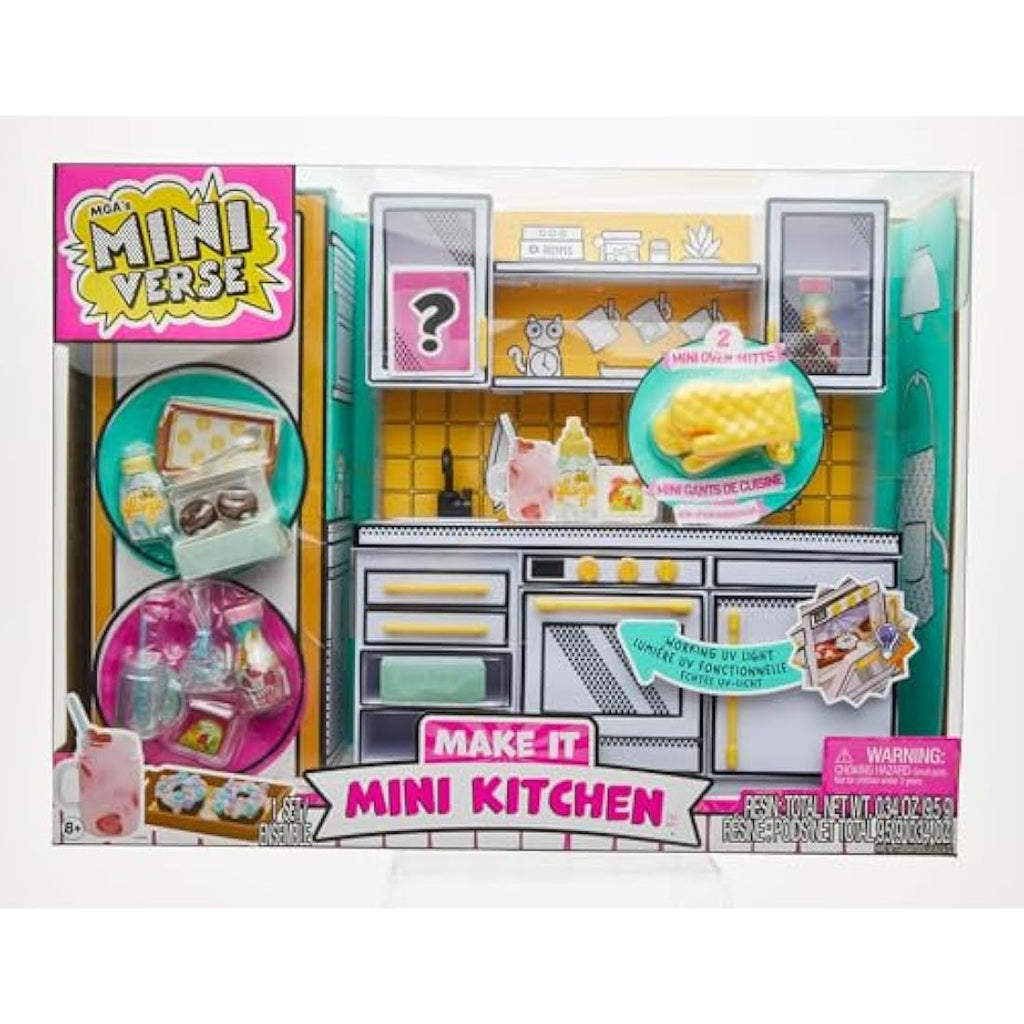 MGA's Miniverse Make It Mini Kitchen DIY Playset with UV Light & Resin