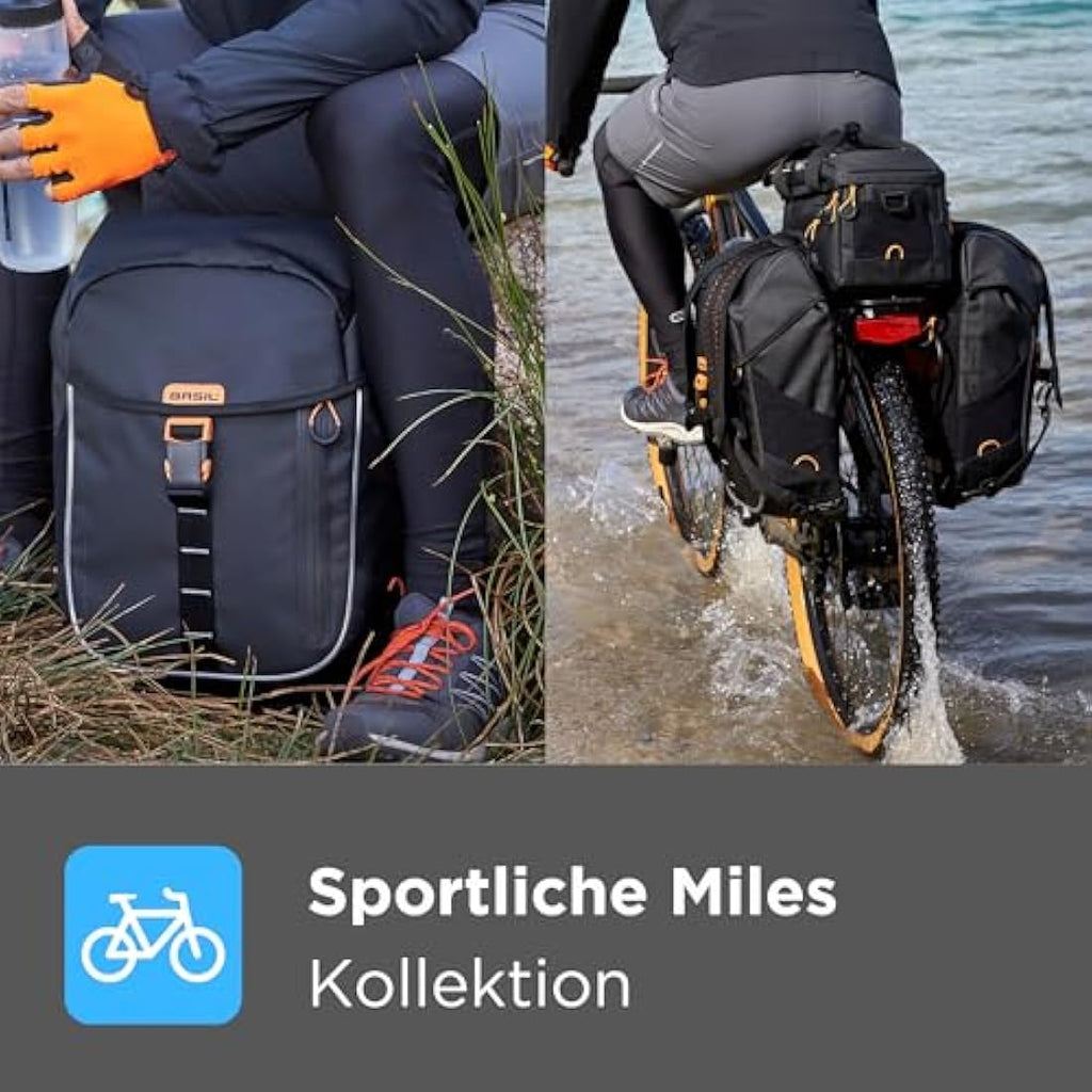 Basil Miles Handlebar Bag – 6L Waterproof Cycling Daypack in Black
