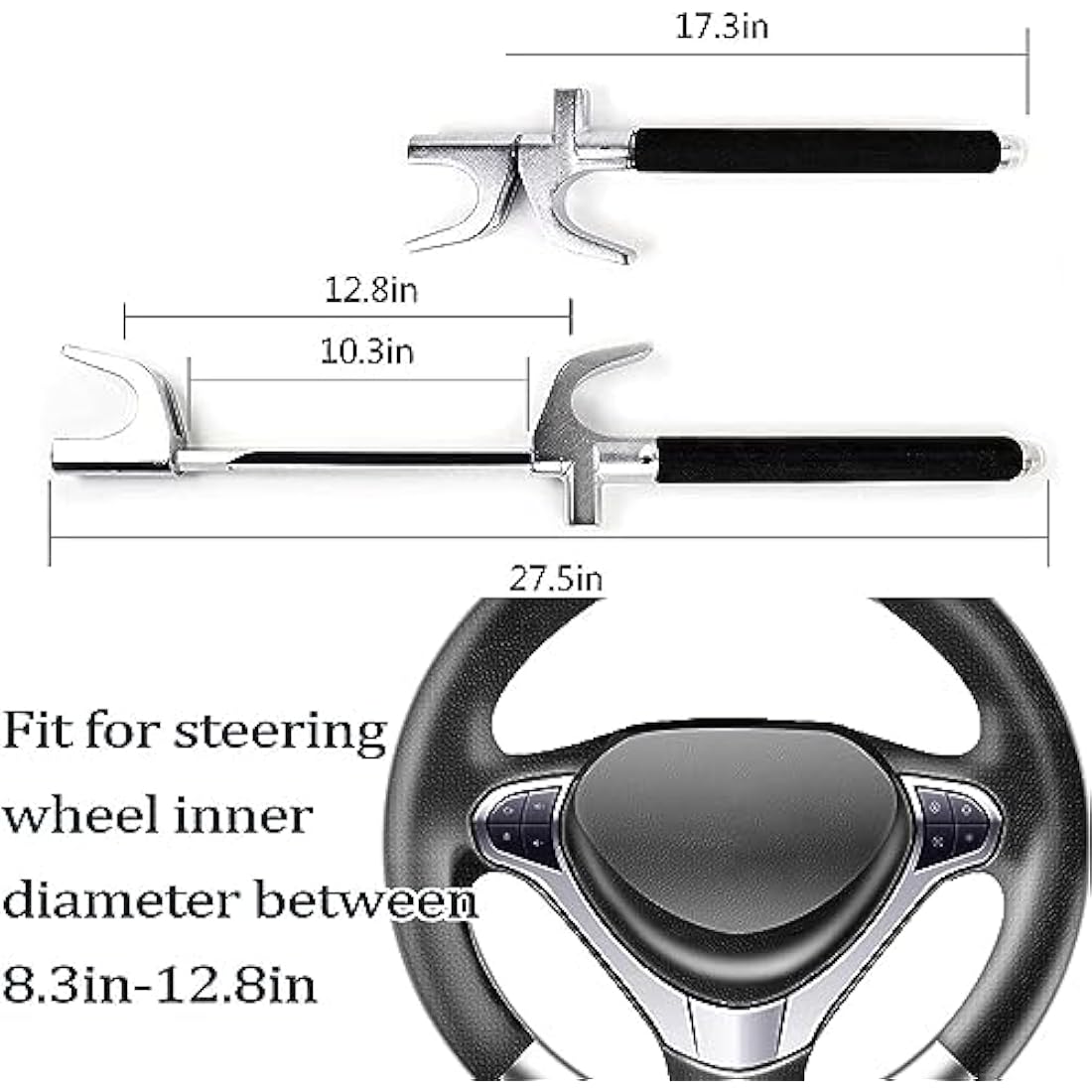 Jolof Store Universal Car Steering Wheel Lock – Anti-Theft Safety Hammer