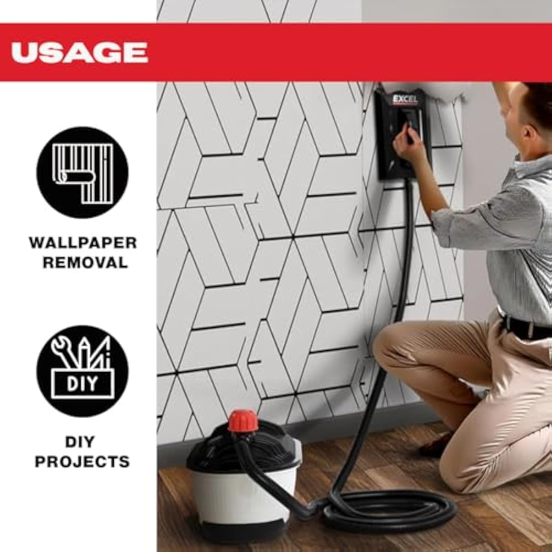 Excel 2000W Electric Wallpaper Steamer Stripper - 4.5L Tank | 240V
