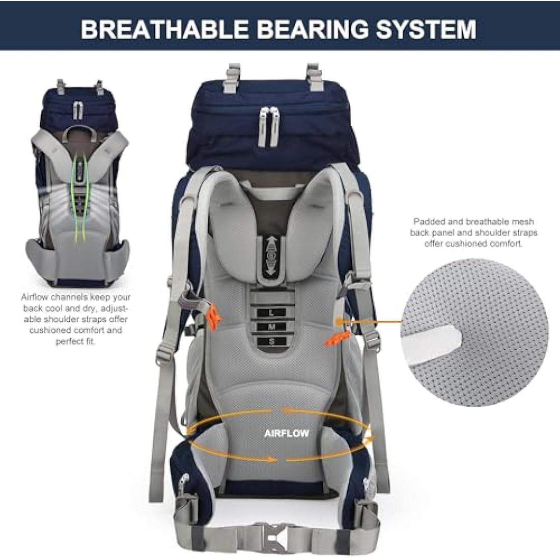 Mountaintop 70L Hiking Backpack – Internal Frame Water-Resistant Rucksack