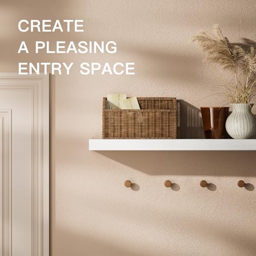 STOREMIC White Floating Shelves – Set of 2 Modern 60cm MDF Wall Shelves