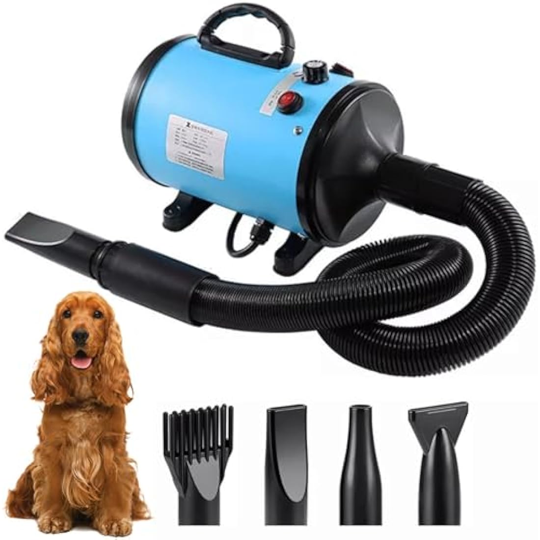2800W Dog Hair Dryer | Low Noise Pet Grooming Blaster - Blue