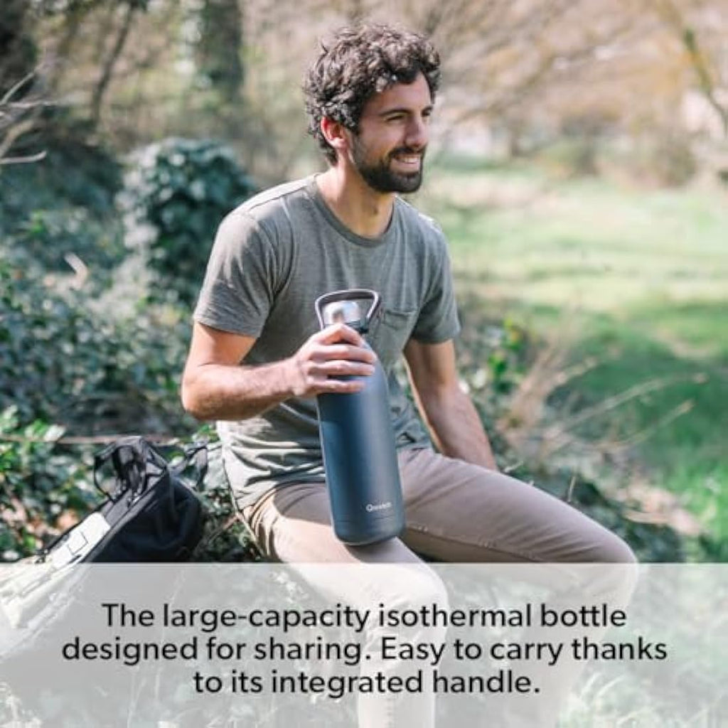 Qwetch Isothermal Bottle – 1.5L Stainless Steel Thermos | Granite Blue