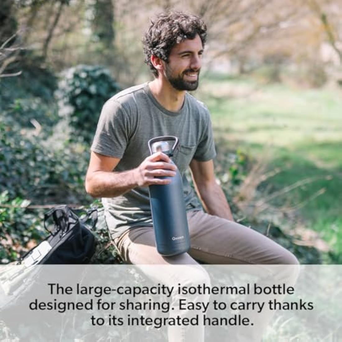 Qwetch Isothermal Bottle – 1.5L Stainless Steel Thermos | Granite Blue