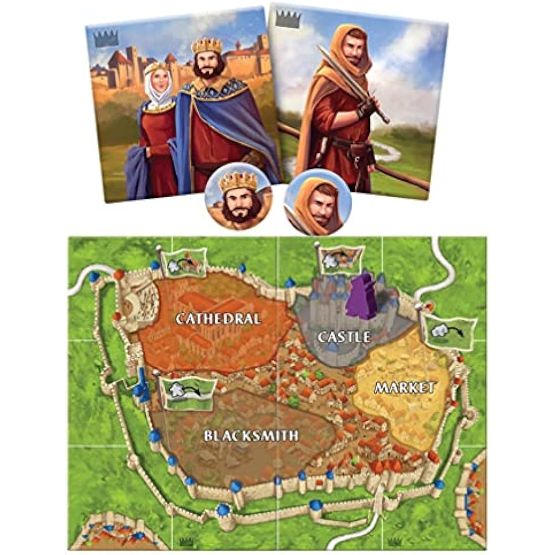Z-Man Games Carcassonne Expansion 6: Count, King and Robber Board Game