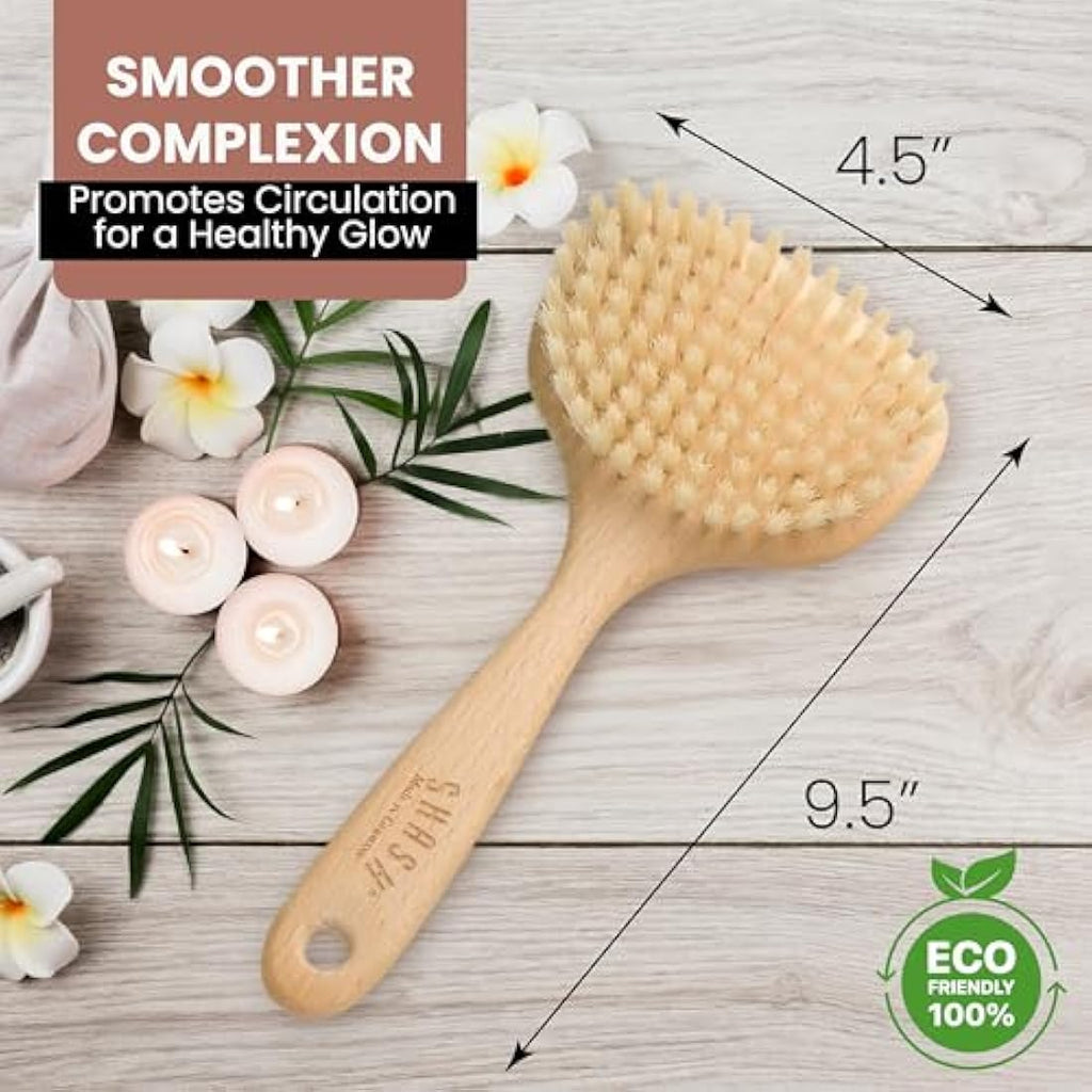 SHASH Goat Hair Face Brush – Gentle Exfoliating Beech Wood Cleanser