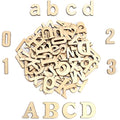 Jolof Store 124pc Unfinished Wooden Letters & Numbers for DIY Crafts