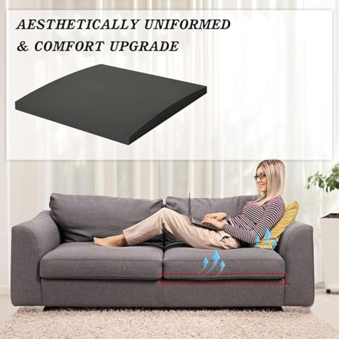 TANYOO Sofa Cushion Support for Sagging Seats – High Density Foam 2-Pack