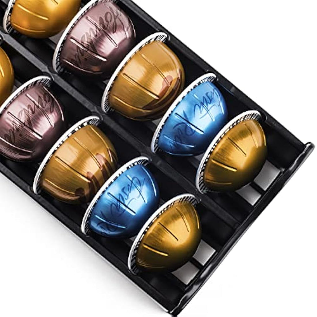 Bagoo Nespresso Vertuoline Pod Holder – 3 Tier Metal Coffee Capsule Drawer