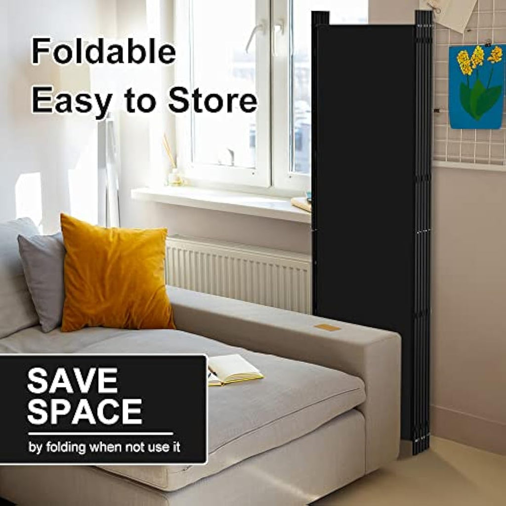 Kokorona 6 Panel Room Divider | 6ft Folding Privacy Screen - Black