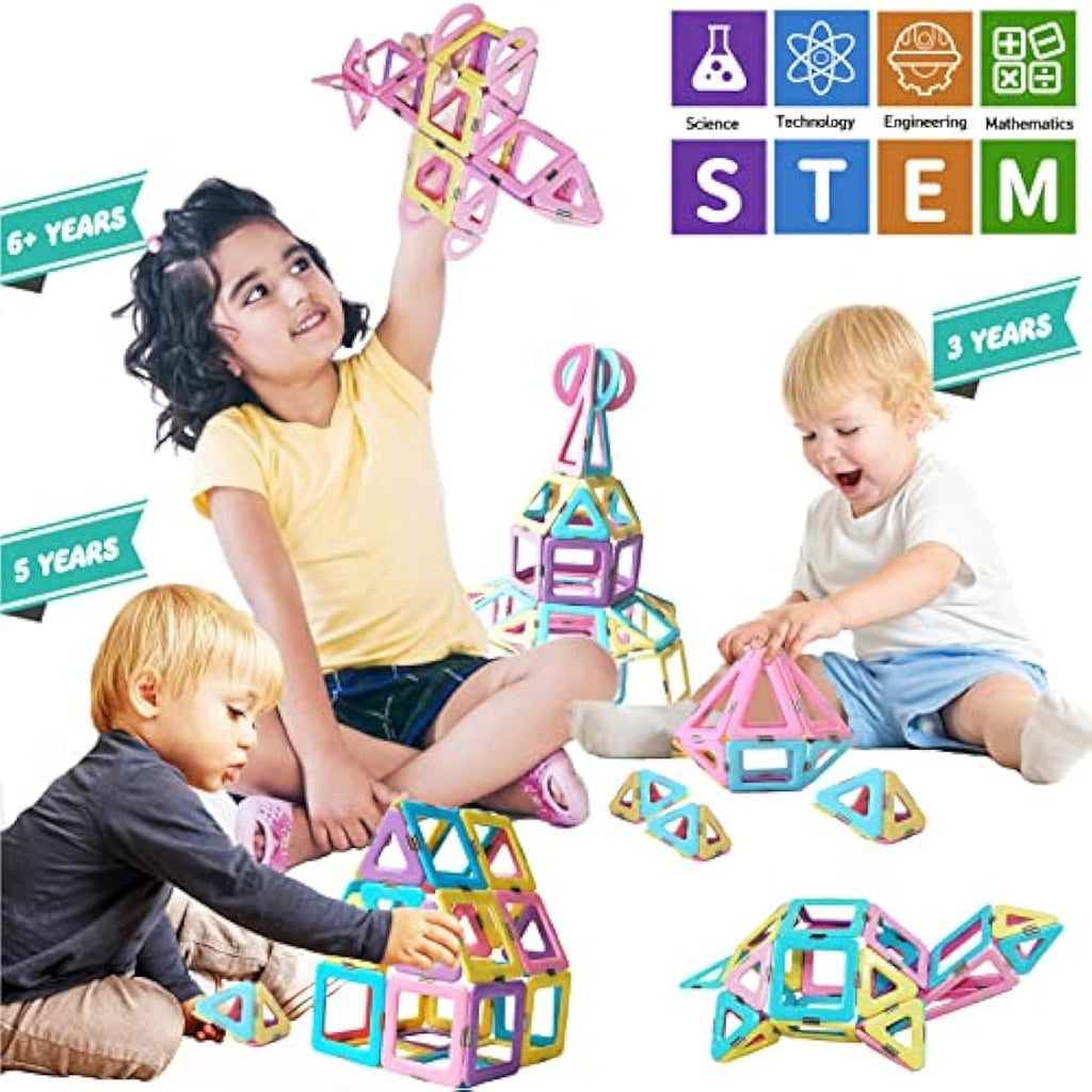 Magblock Magnetic Tiles STEM Building Blocks Set for Kids - 90 PCS
