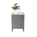 FurnitureR Metal Storage Cabinet – 2-Tier Small Locker Side Table