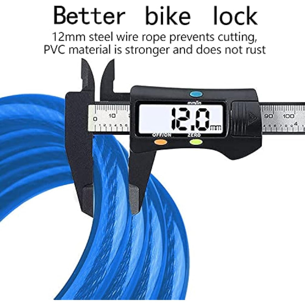 REHKITTZ Bike Lock – 5-Digit Combination 120cm High Security Cable