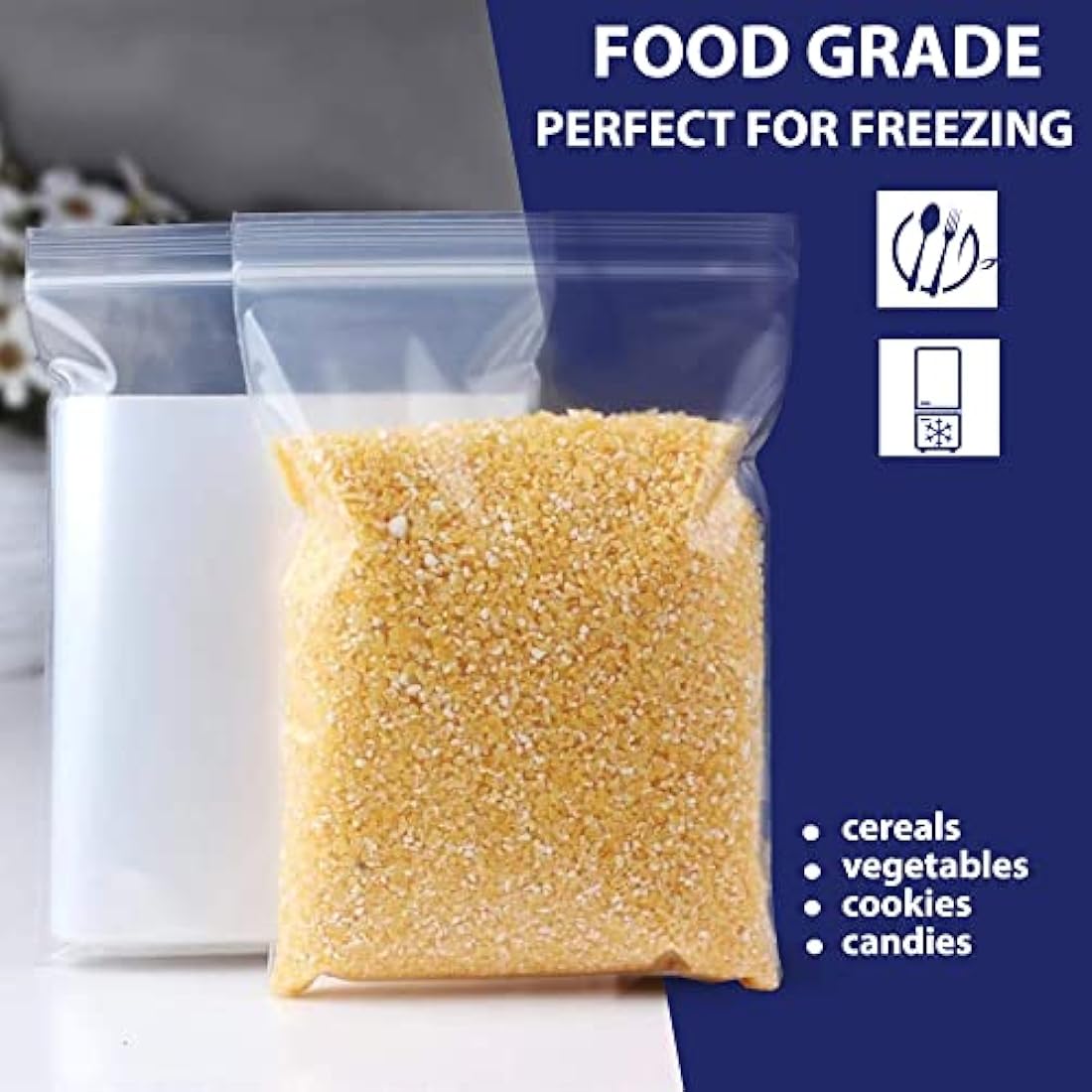 Clear Grip Seal Bags – 12.75x12.75 Smell Proof Zip Lock
