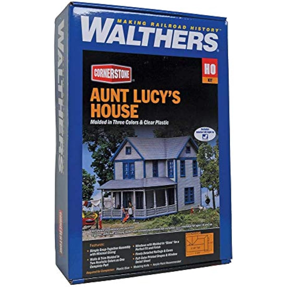 Walthers Cornerstone Aunt Lucy's House Model Kit with LED Lighting