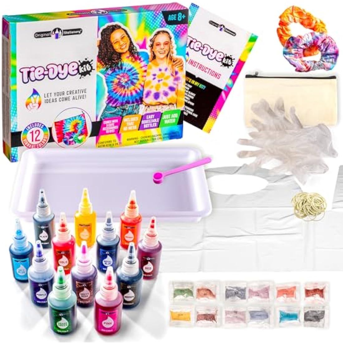 Tie Dye Kit for Kids - 12 Colors DIY Art & Craft Supplies