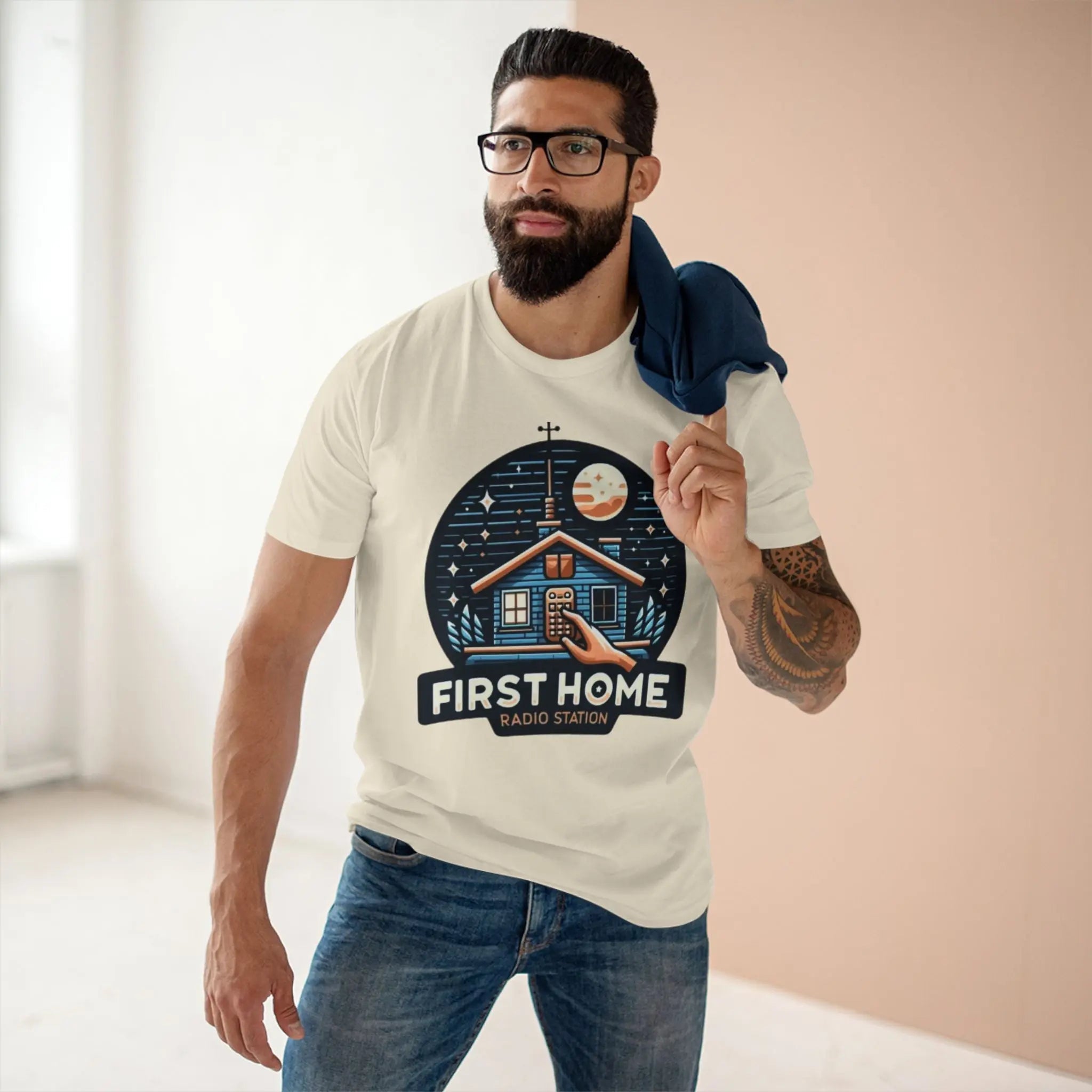 First Home Radio Station Graphic Tee - Celebrate Unity and Nostalgia