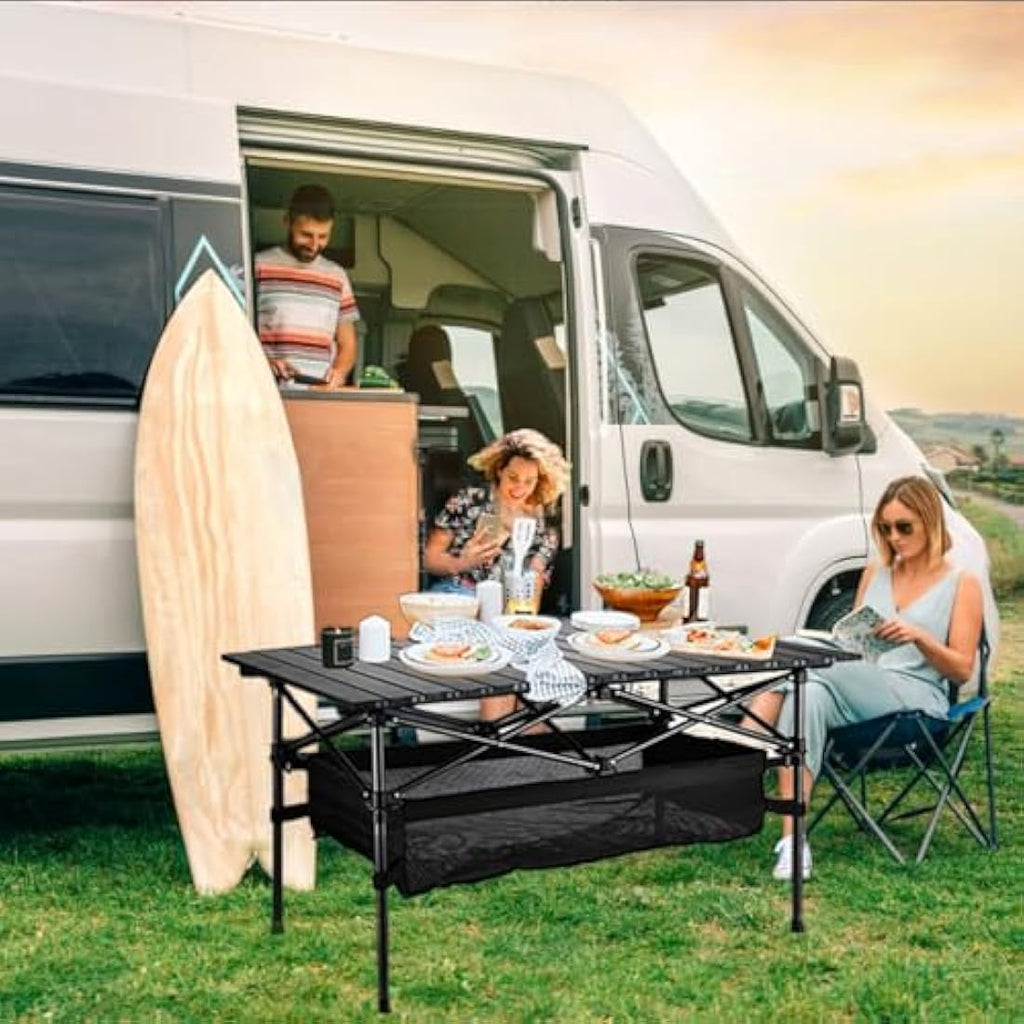 Jolof Store Foldable Camping Table – Alloy Steel Roll-up Picnic Table