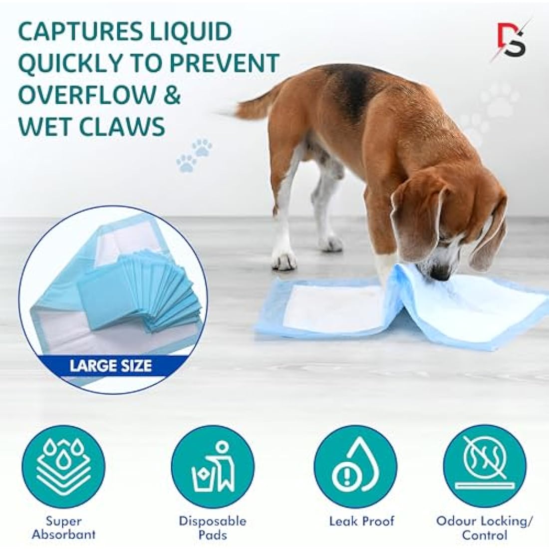 Jolof Store Puppy Training Pads – 50 Pack Absorbent 60x60cm Pee Pads