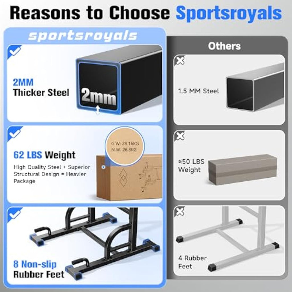 Sportsroyals Power Tower Dip Station - 450lbs Pull Up Bar for Home Gym