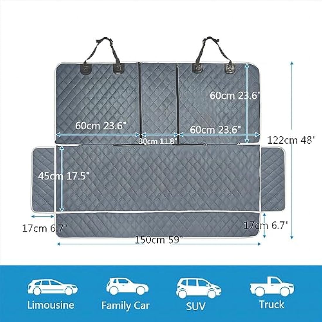 Jolof Store Dog Car Seat Cover – X-Large Waterproof Back Seat Protector