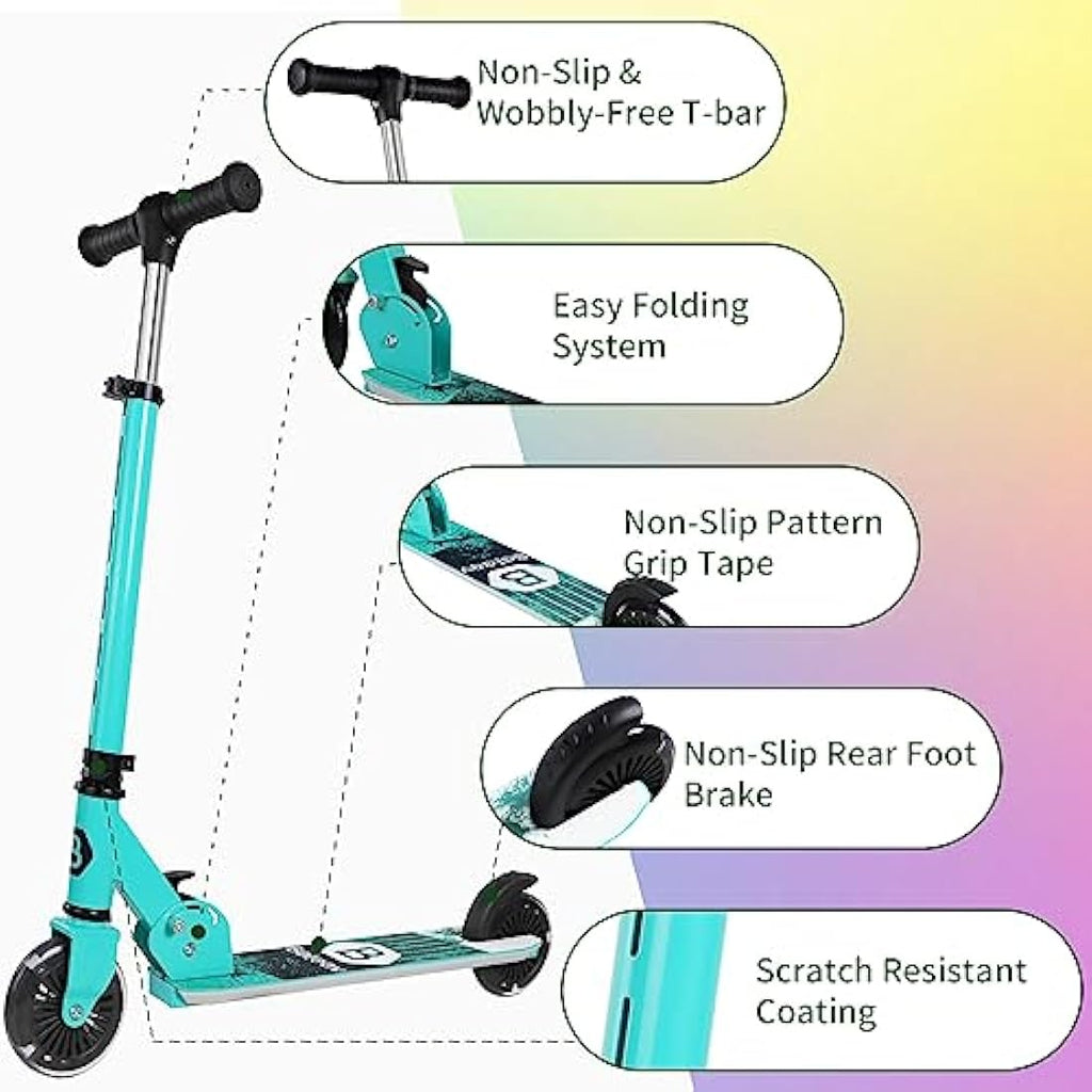 BELEEV V2 Kids Kick Scooter – Foldable 2-Wheel Scooter with Light-Up Deck