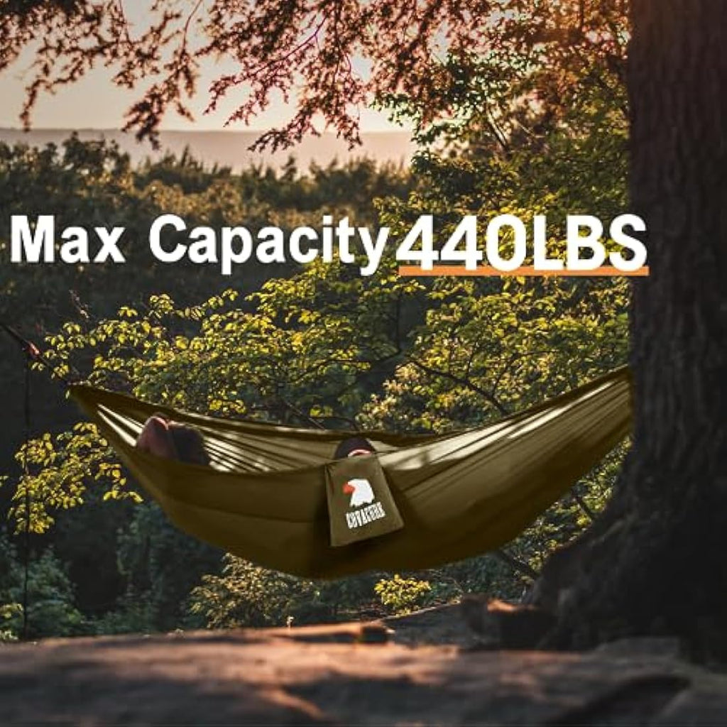 COVACURE Camping Hammock with Mosquito Net | Ultralight Parachute Nylon