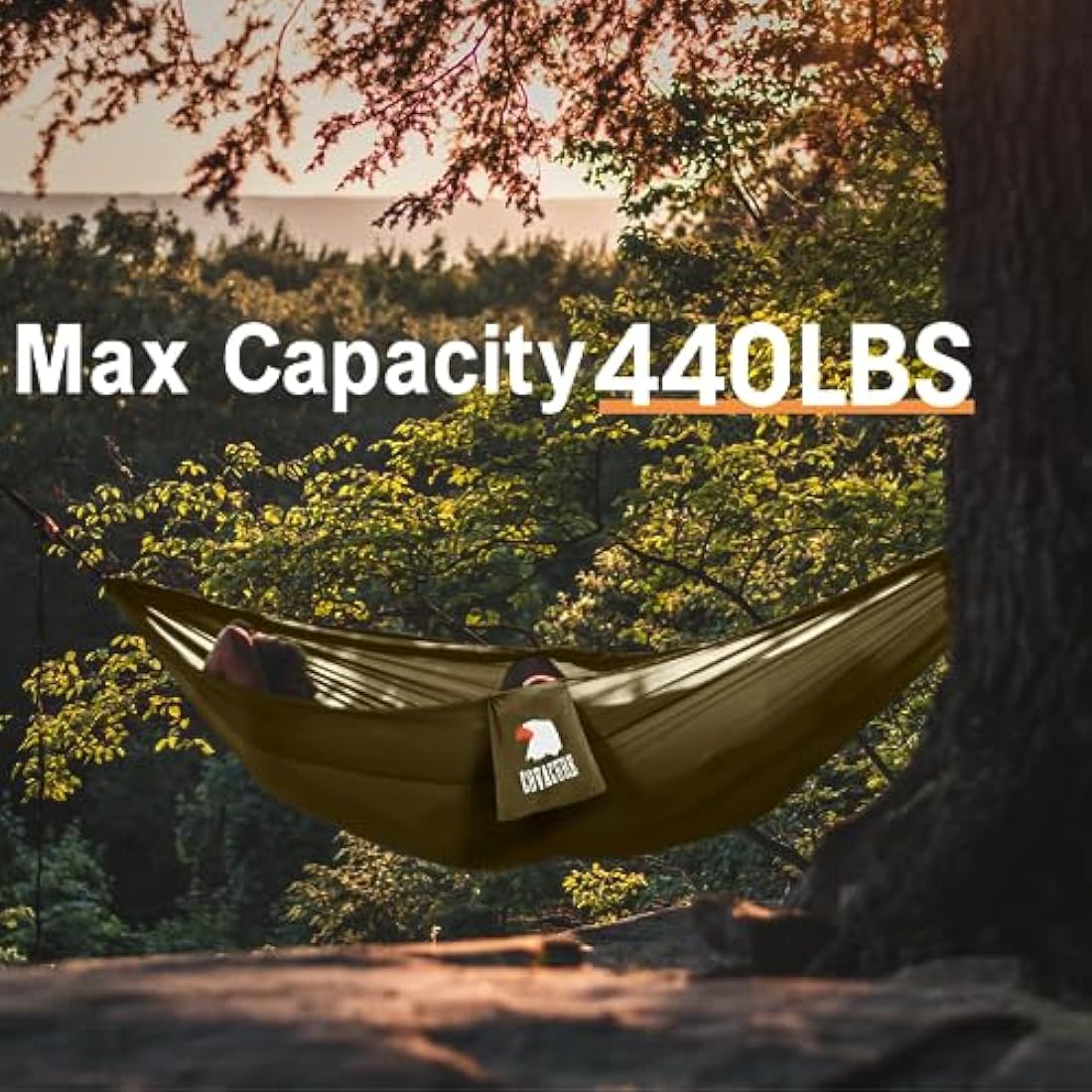 COVACURE Camping Hammock with Mosquito Net | Ultralight Parachute Nylon