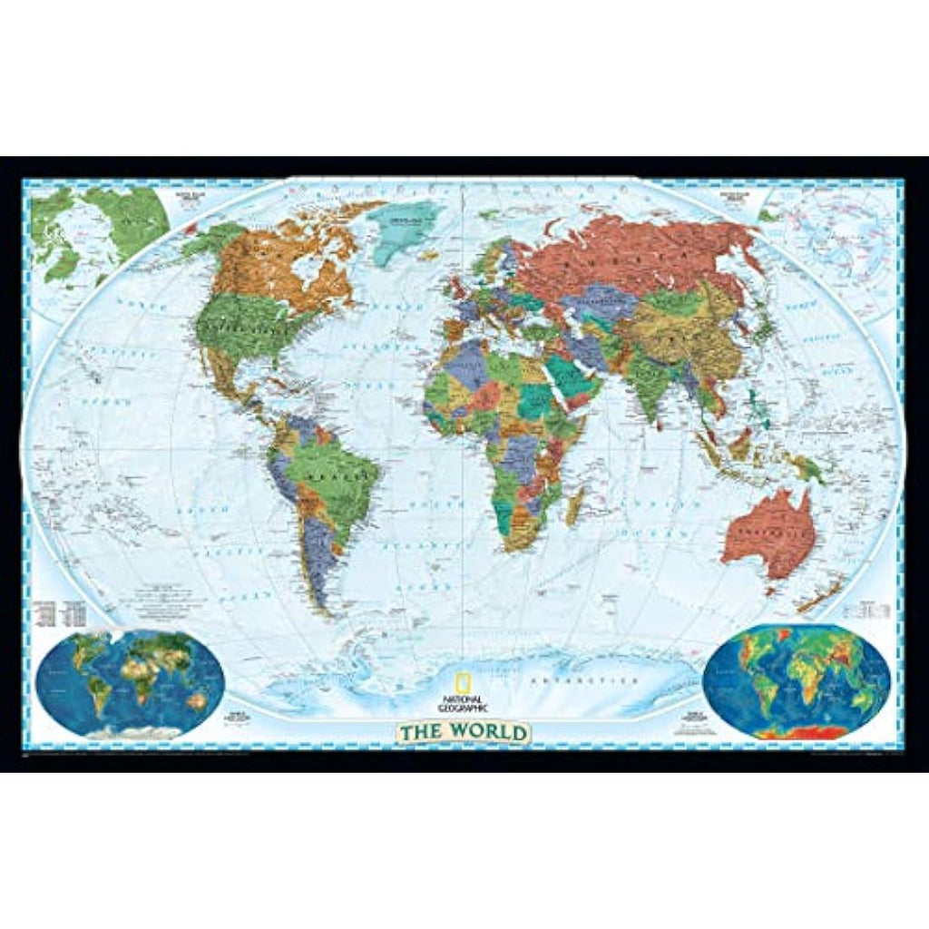 National Geographic World Decorator Wall Map | Large Art Print – 46x30