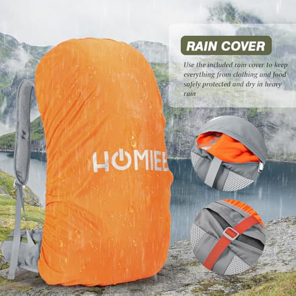 HOMIEE 50L Waterproof Hiking Backpack | Lightweight Trekking Rucksack