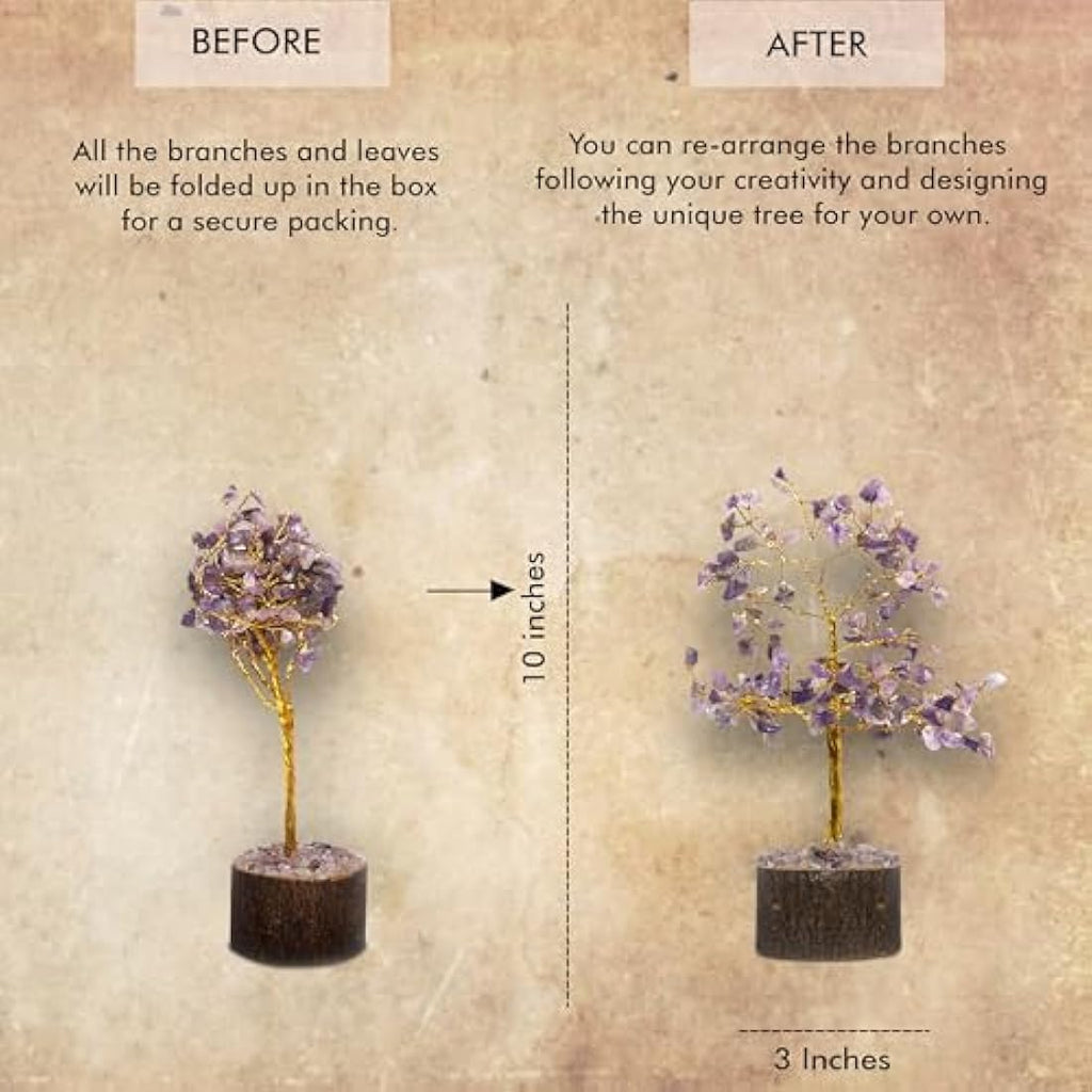 Amethyst Crystal Tree - 150 Bead Feng Shui Gemstone Bonsai