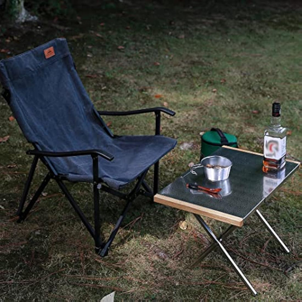 CAMPINGMOON Heat-Resistant Stainless Steel Foldable Camping Side Table