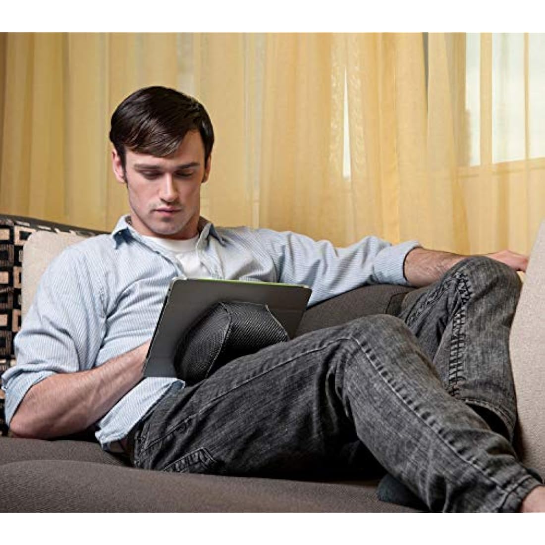 iProp iPad Bed & Lap Stand – Bean Bag Tablet Holder for Travel | Black