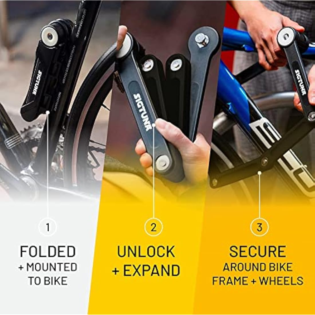Heavy Duty Folding Bike Lock – Hardened Steel with 3 Keys