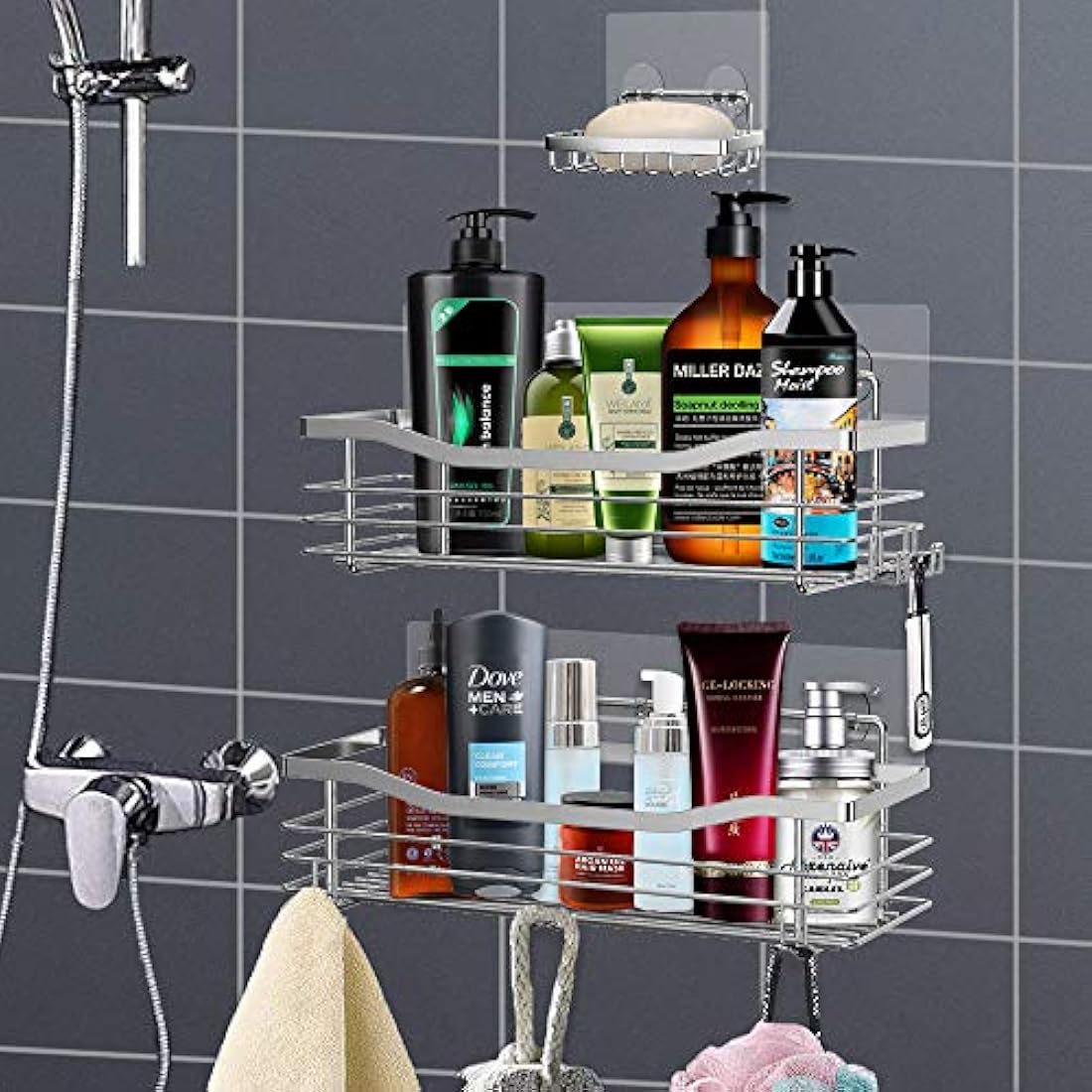 Orimade 3-Pack Shower Caddy – No-Drill Stainless Steel Bathroom Organizer