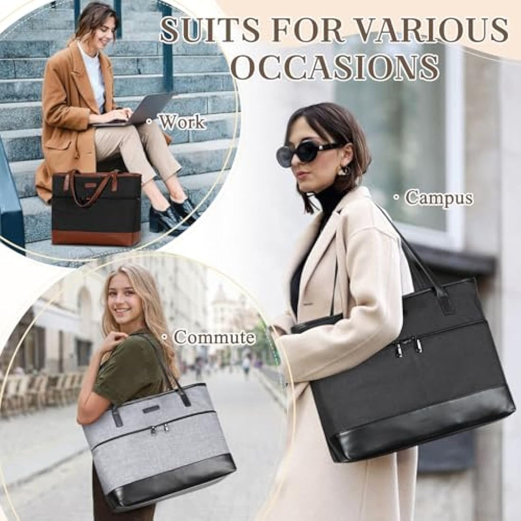 Kasgo 15.6 inch Laptop Bag for Women | Water Resistant Work Tote Bag
